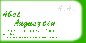 abel augusztin business card